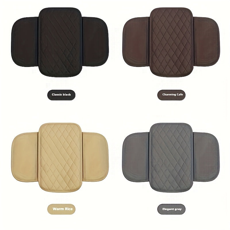 Car Armrest Pad With Two Pockets Universal Vehicle Interior Accessory