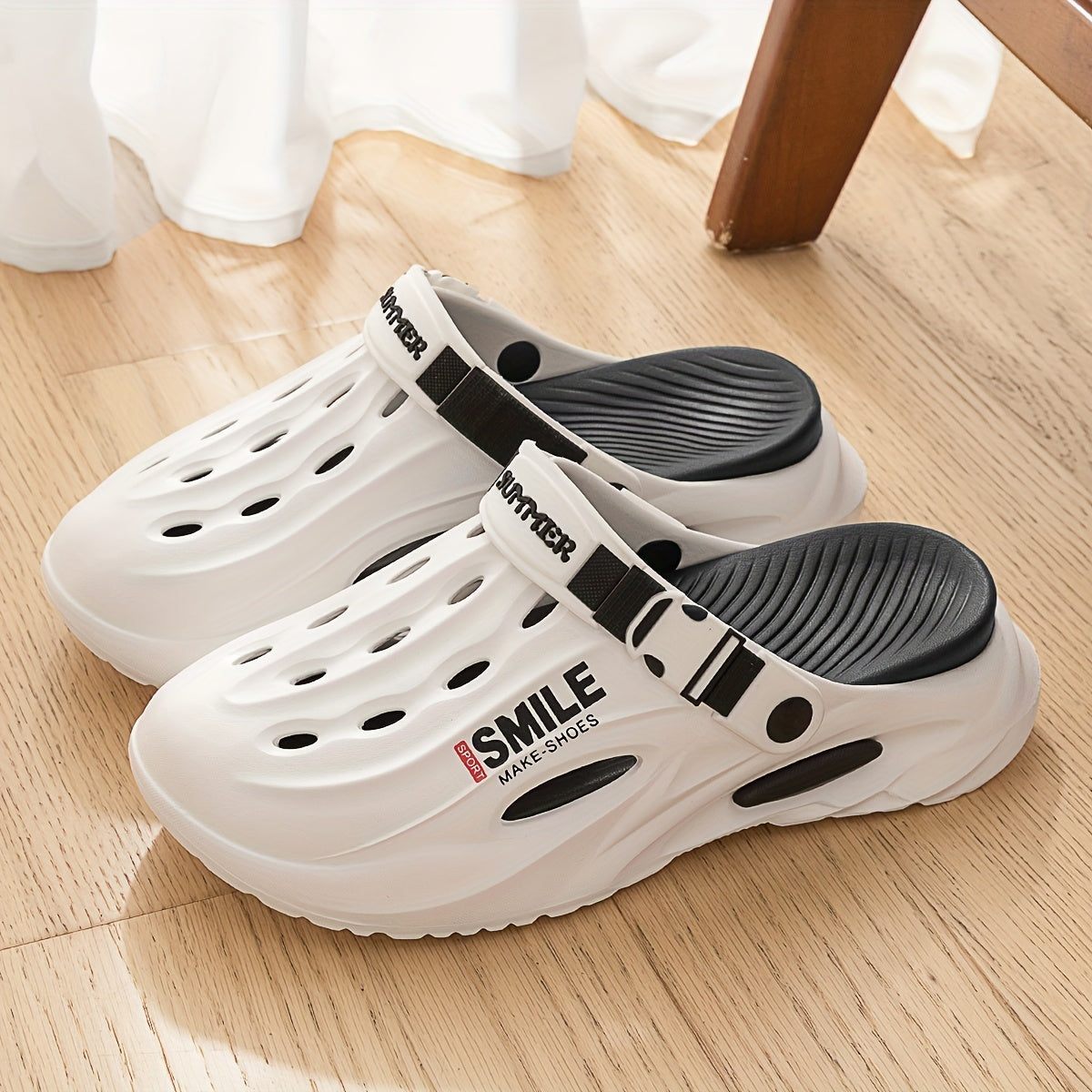 Women's EVA Slide Sandals with Adjustable Straps Indoor Outdoor Lightweight White Beige Blue