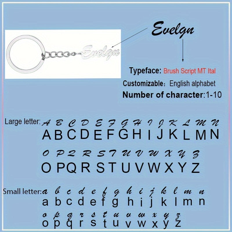 Personalized Stainless Steel Keychain with Custom Name for Mother's Day Gift