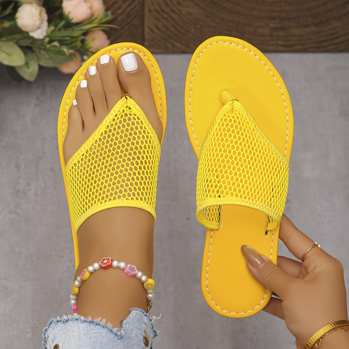 Women's Plus Size Fabric Open-Toe Sandals with Adjustable Straps