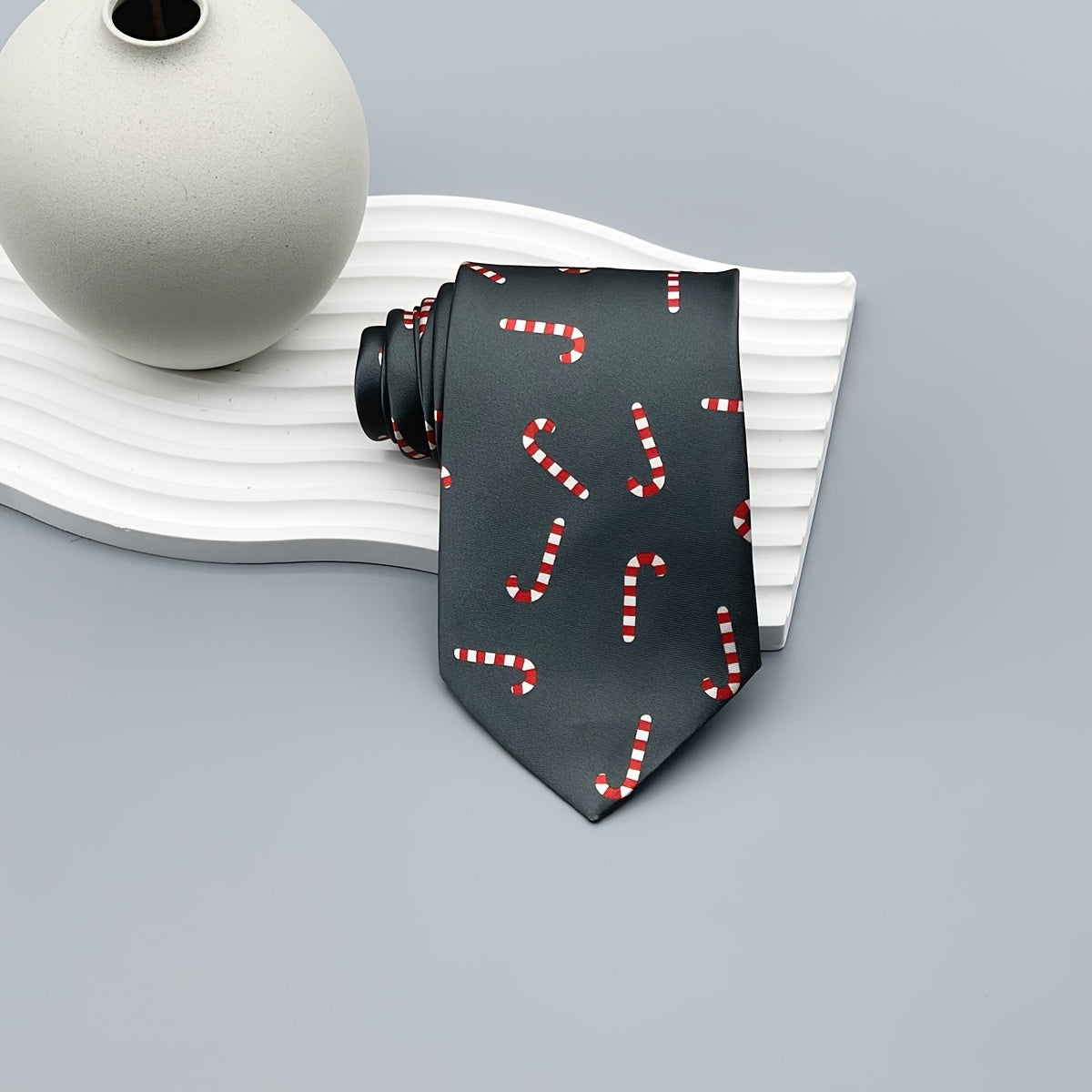 Men's Christmas Tie Woven Polyester with Santa Snowman and Tree Designs