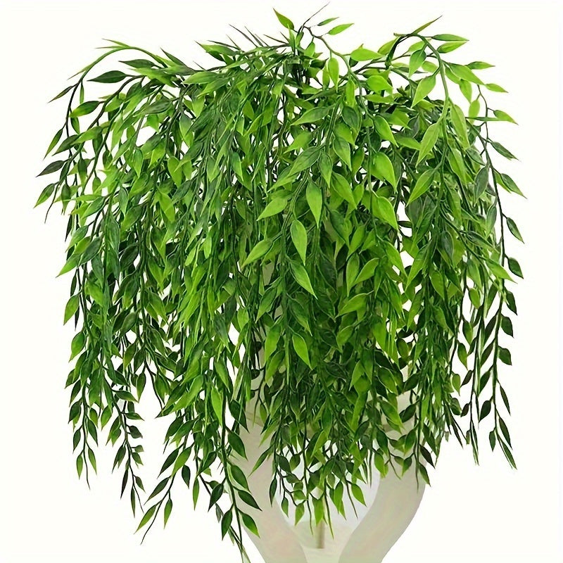 Artificial Weeping Willow Plants Set of 3 for Indoor Outdoor Decor UV Resistant