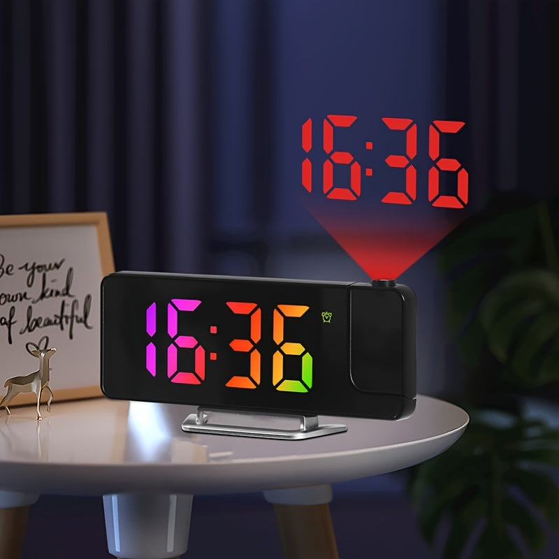 Digital Alarm Clock with Projection and Temperature Display USB Powered Plastic Frame