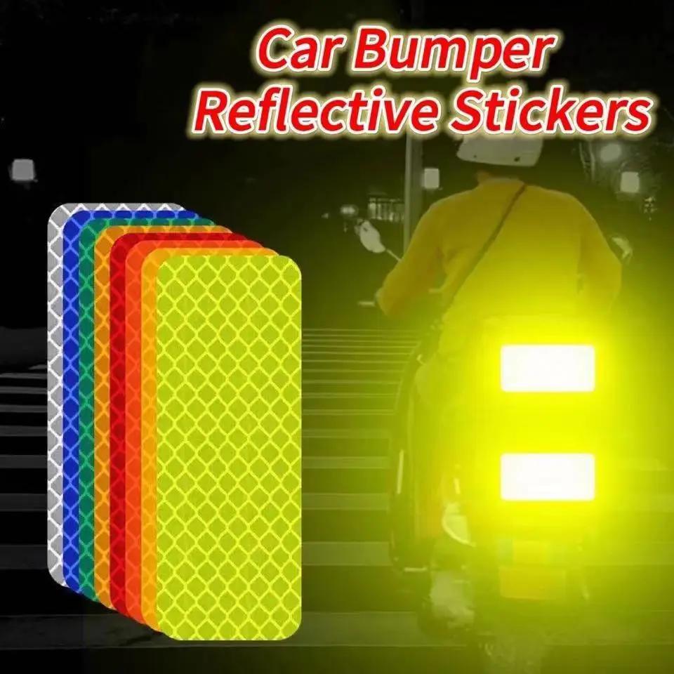 12 Pcs Reflective Safety Strips Green Waterproof High Visibility for Cars Bikes