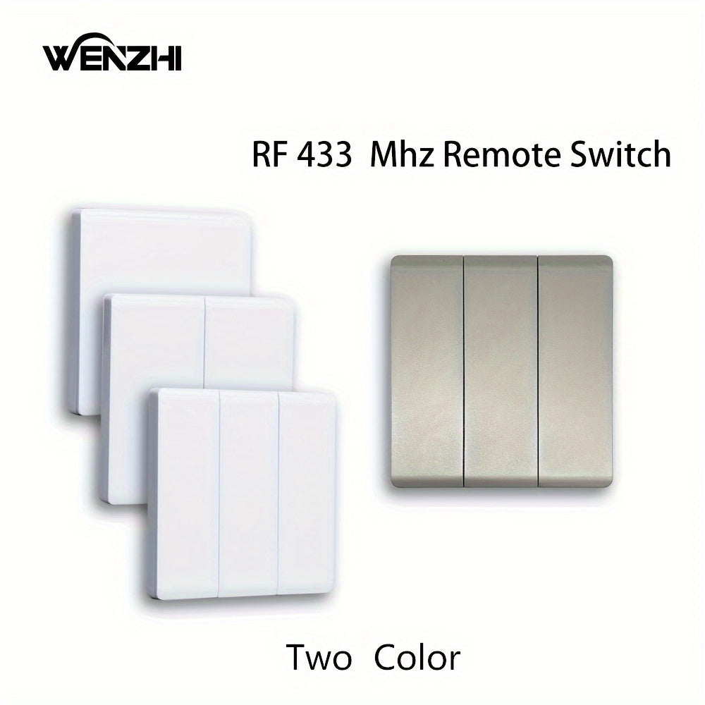 Wireless RF433 Home Lighting Switch 1/2/3 Gang Wall Mount Remote Control White Gray 110V 220V