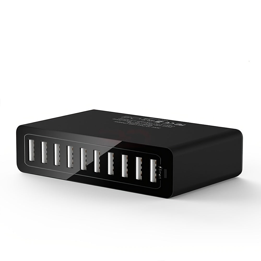 60W Fast Charging 10-Port USB Power Station European Plug Multi-Protection for iPad iPhone and USB Devices