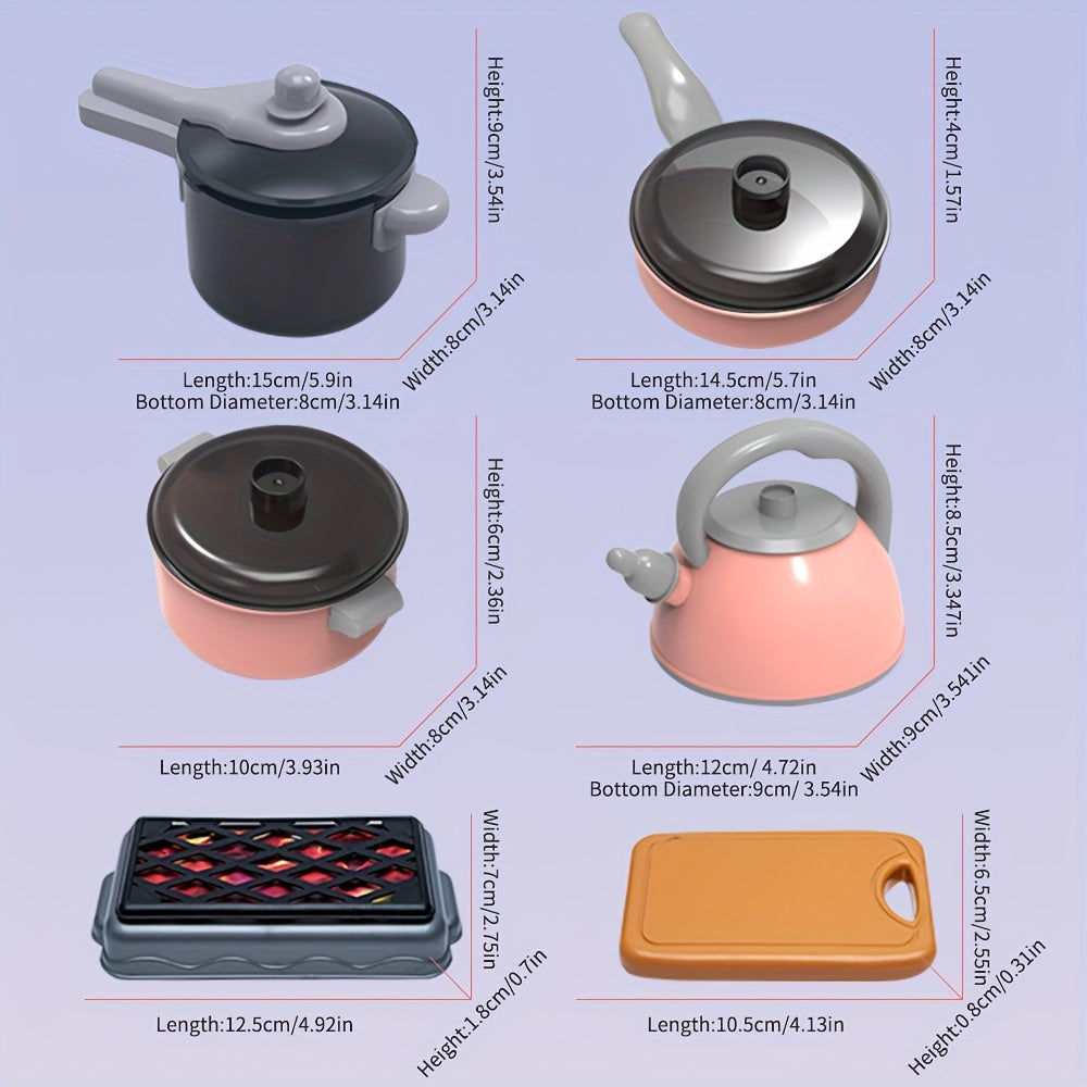 Conjunto de cocina de juguete para niños en plástico verde con comida y accesorios para edades de 3 a 6 años