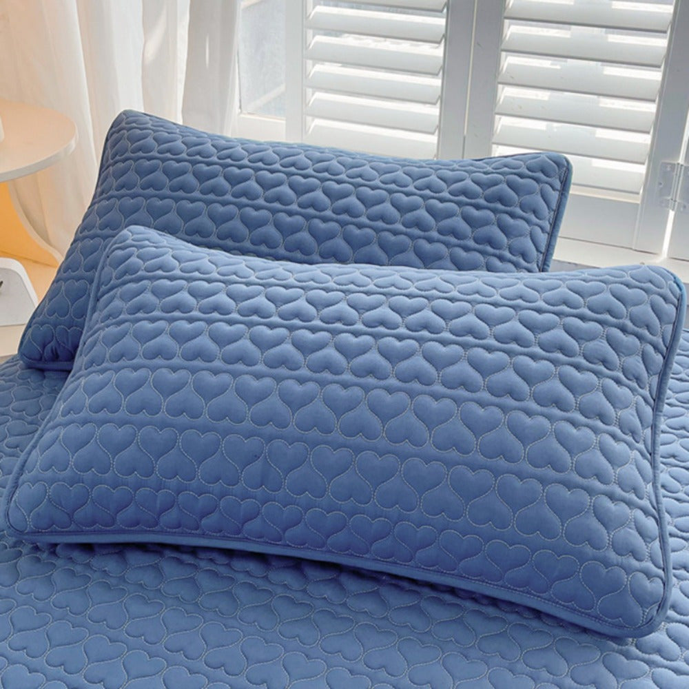 Water-Resistant Quilted Pillowcase 48x74cm Polyester Twill Envelope Closure