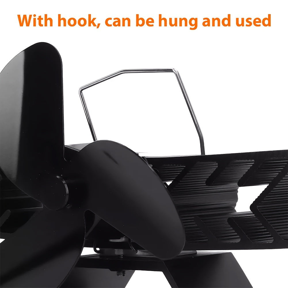 Fireplace Fan 3 Blades High-Speed Thermal Powered No Electricity Heating Cooling