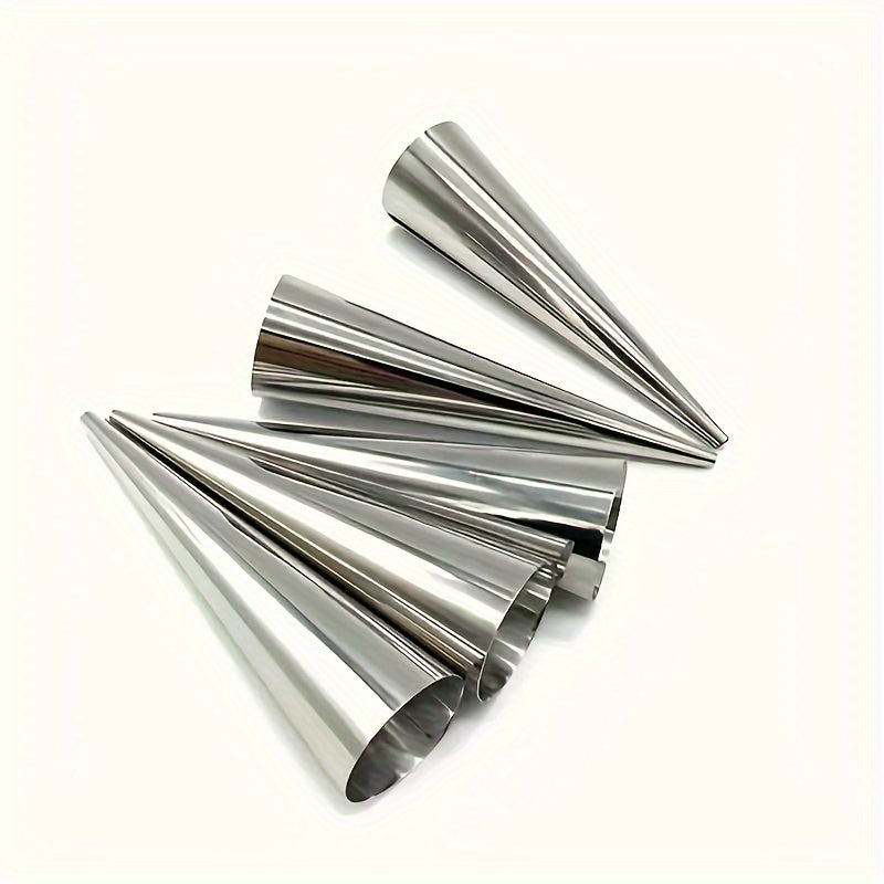 Conical Pastry Molds Set of 8 or 10 Stainless Steel for Croissants Puffs and Bread