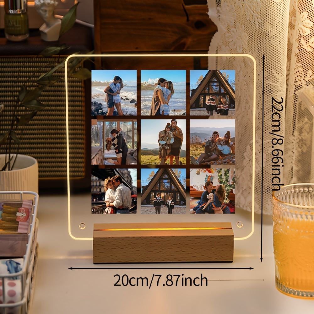 Персонализированная акриловая фоторамка - идеально подходит для Рождества, Дня святого Валентина или в качестве памятного сувенира о питомце. Создайте DIY дисплей в форме сердца для пар. Отлично подходит для настольного или настенного декора!