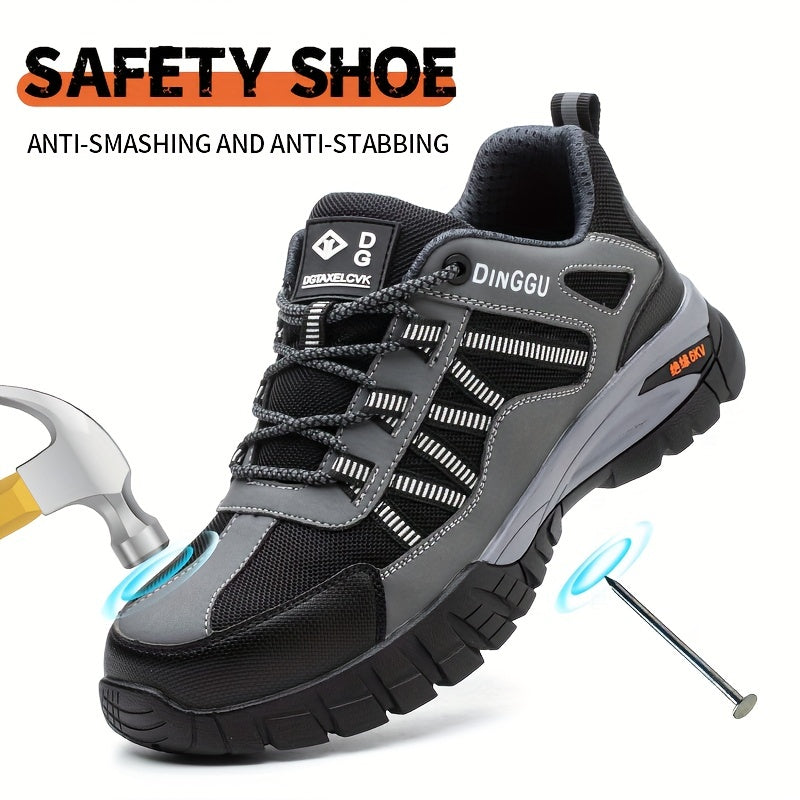 Men's Steel Toe Work Shoes Puncture-Resistant Non-Slip Shock Absorbing