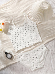 Nylon Lingerie Set with Lace Trim and High Waist for Women