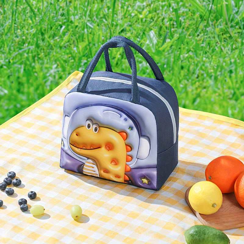 Cartoon Animal Print Lunch Bag Insulated Waterproof Polyester for Students Office