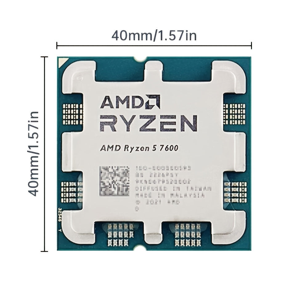 AMD Ryzen 5 7600 Desktop CPU Processor 6-Core 12-Thread Socket AM5 No Fan