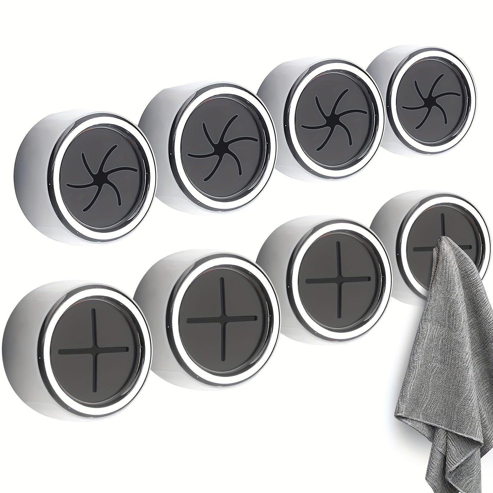 Kitchen Towel Holder Set of 3 Self-Adhesive Wall Mounts for Bathroom Kitchen Garage