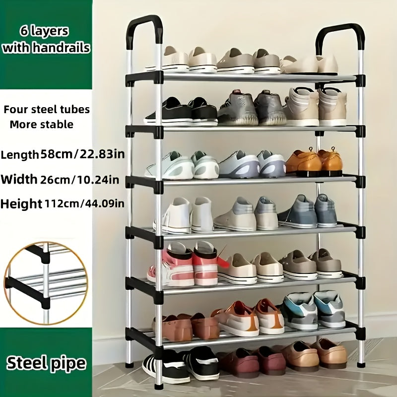 Multi-Layer Steel Shoe Rack for Entryway Bedroom and Living Room Storage