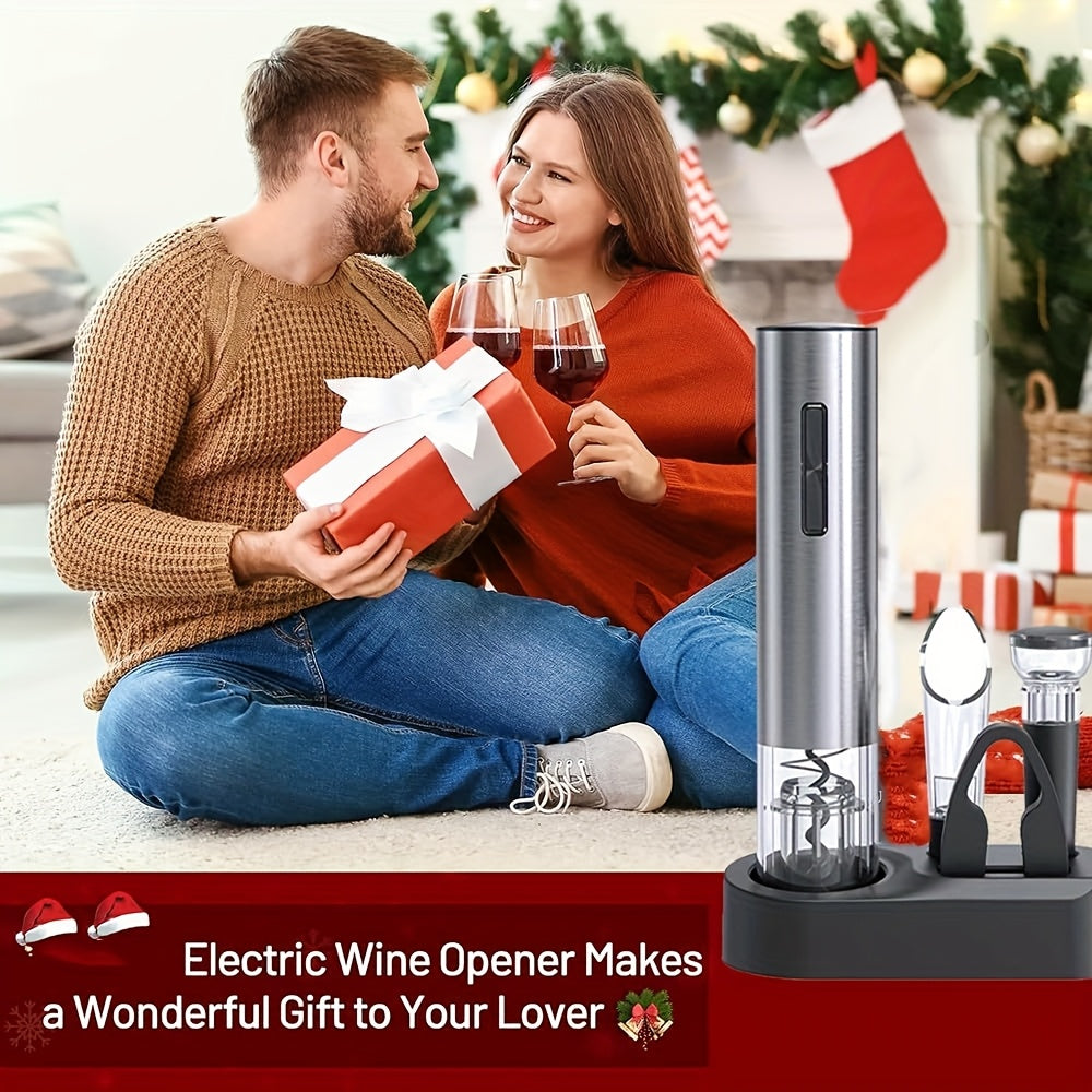 Abrelatas eléctrico 6 en 1 para botellas de vino con accesorios de carga USB para reuniones