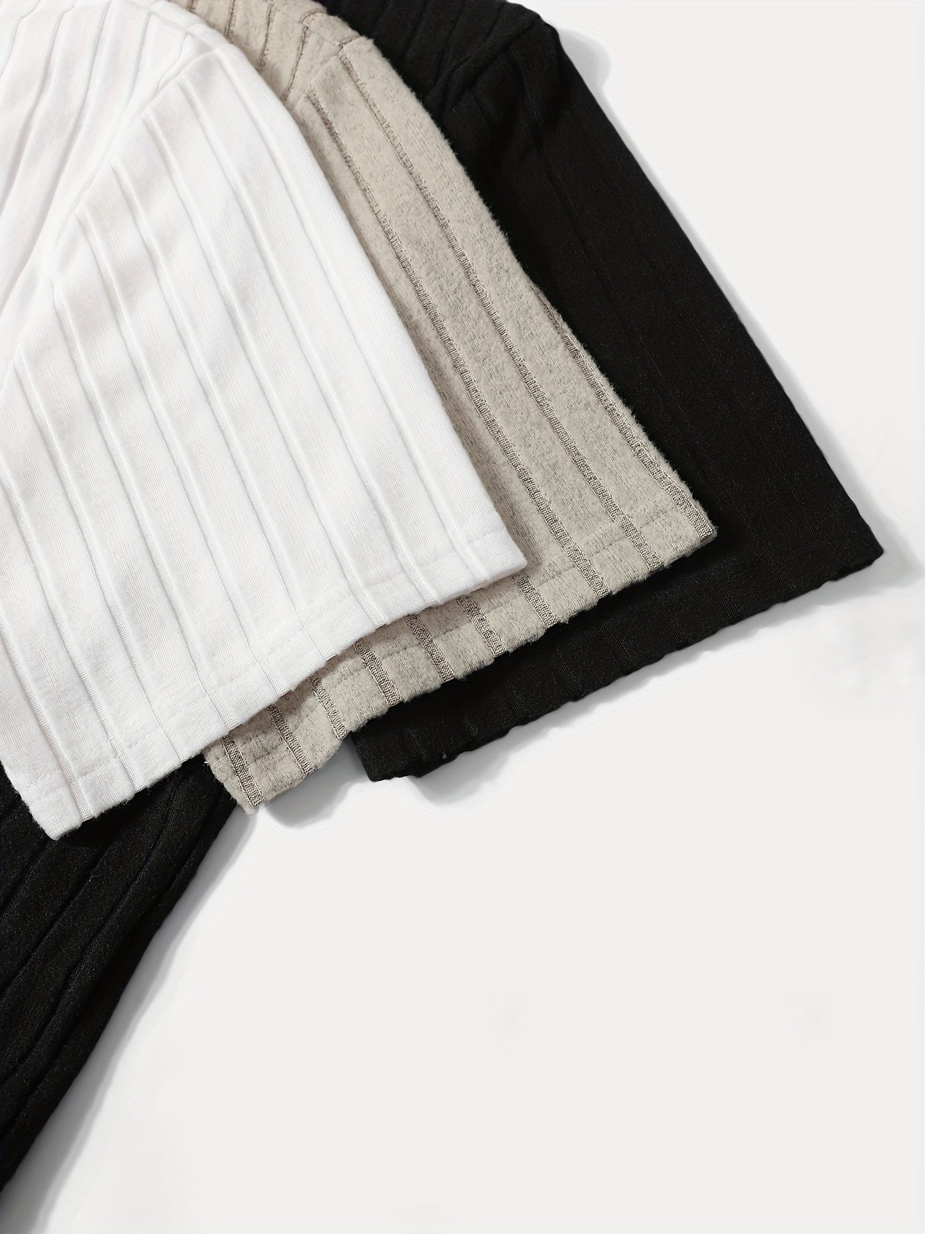 Men's 3-Pack Solid Color Crew Neck T-Shirts Polyester Elastane Medium Stretch Casual