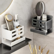 Plastic Bathroom Shelf Organizer for Toothbrush Toothpaste Razor Hair Dryer Kitchen Bathroom Storage 1PC