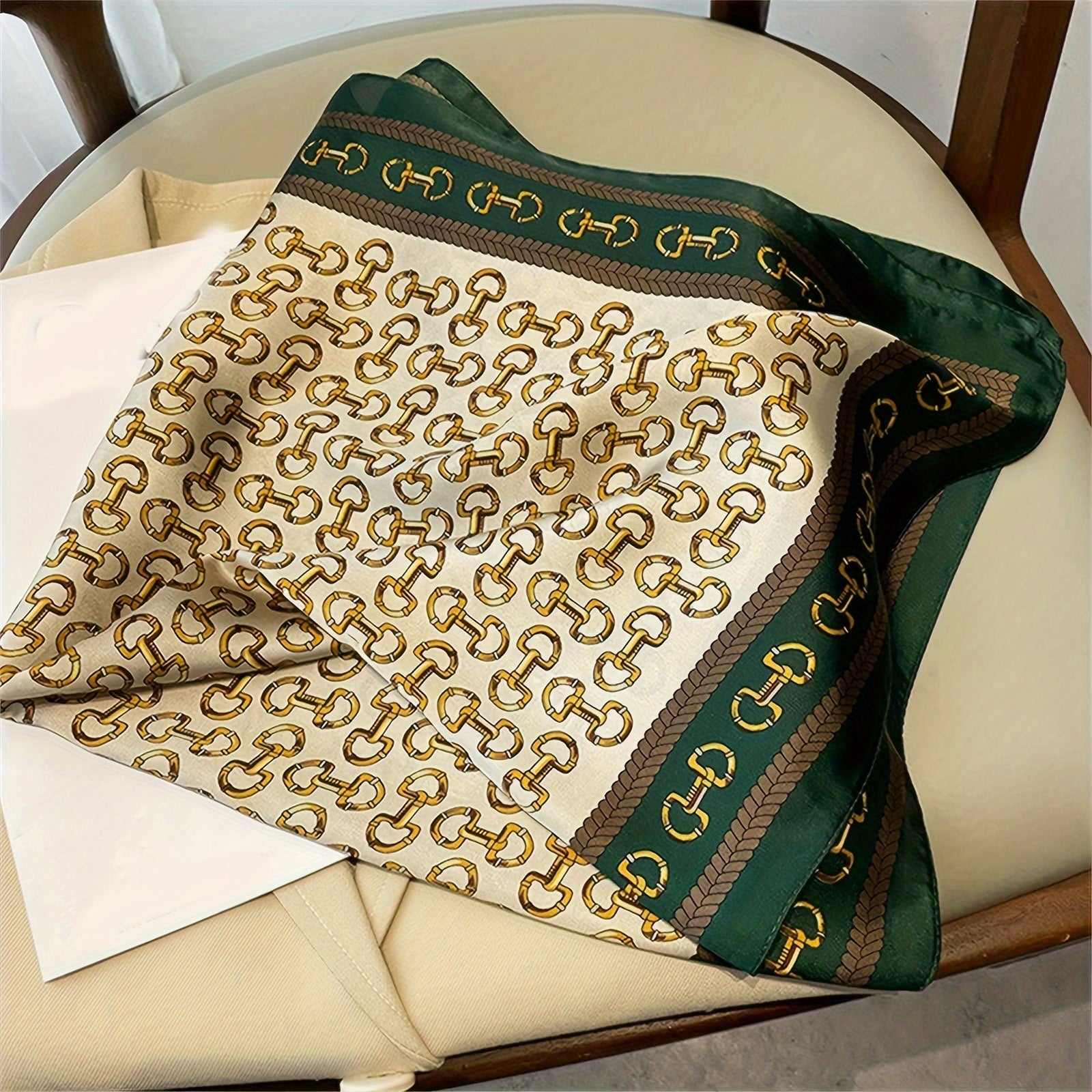 Women’s 70x70cm Polyester Square Scarf with Printed Design for Casual and All-Season Wear