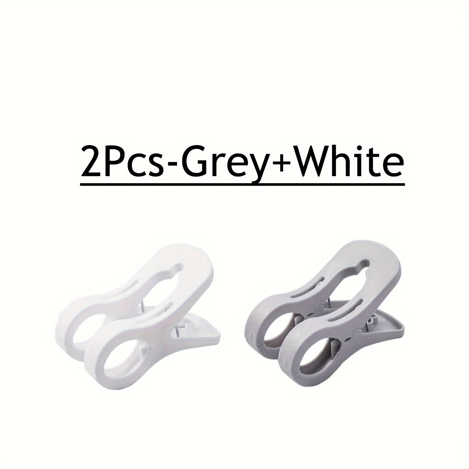 Medio paquete de pinzas de ropa de doble clip para colgar ropa y toallas, color blanco y gris
