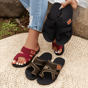 Women's Breathable Mesh Slide Sandals Open-Toe Flat Summer Beach Footwear