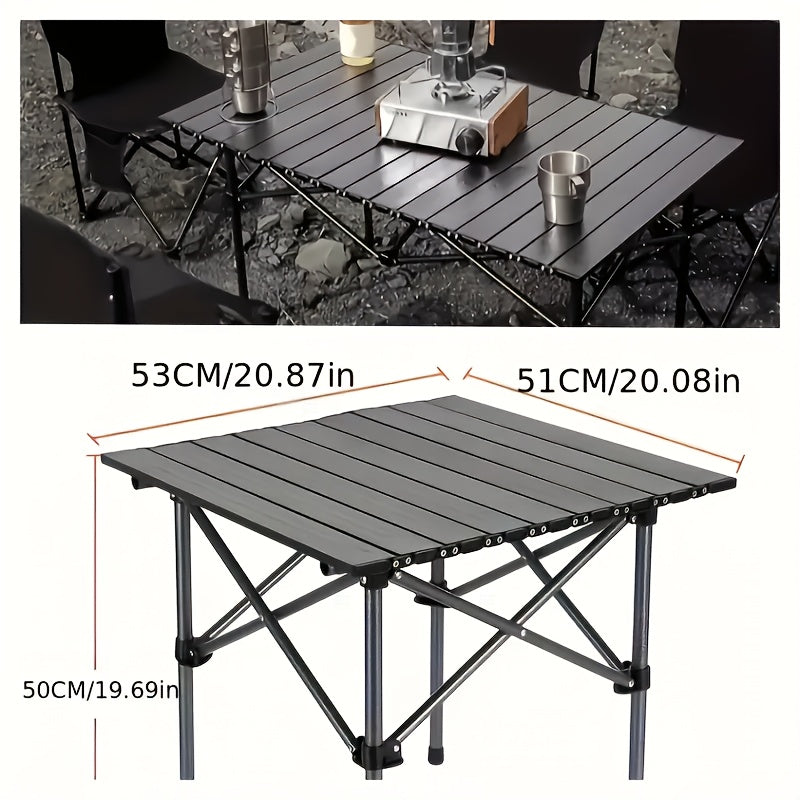Portable Stainless Steel Folding Table for Camping and Outdoor Picnics