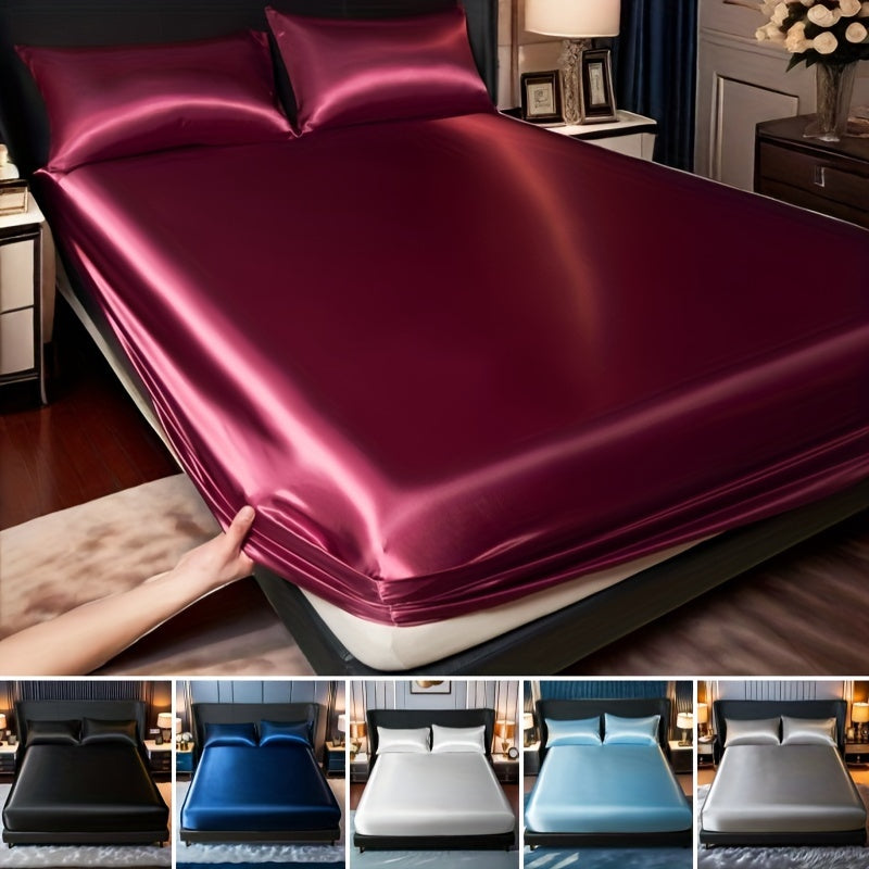 Набор простыней из сатина для кровати: двухспальная, полуторная, двуспальная, королевская, кинг — мягкая, комфортная, приятная для кожи и волос