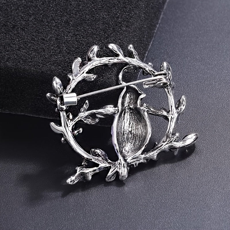 Vintage Style Bird Brooch Rhinestones Alloy Enamel Fashion Accessory for Dresses
