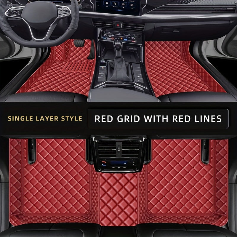 Avtomobil pol pozishtalari 3 dona PU charmli barcha ob-havo bardoshli qora tikuvlar