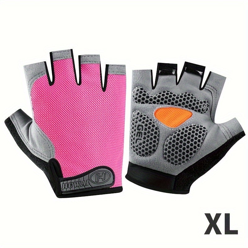 Half-Finger Breathable Polyester Fitness Gloves for Outdoor Sports Non-Slip