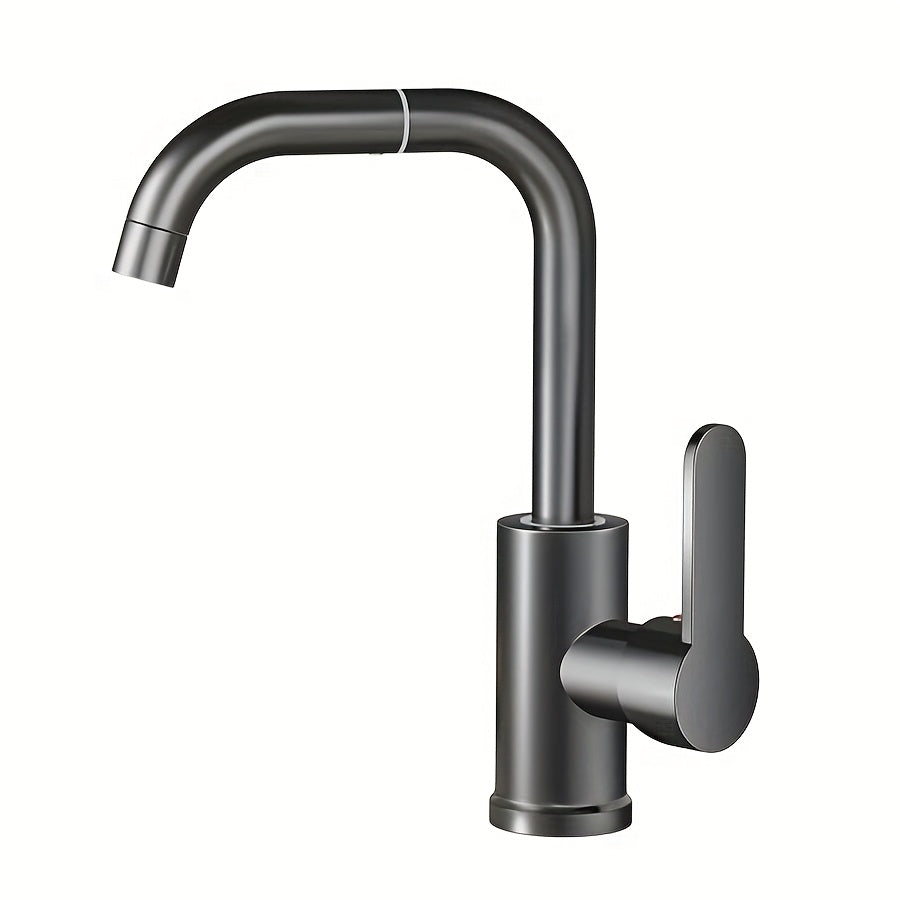 Modern 360° Swivel Kitchen and Bathroom Faucet Stainless Steel Brushed Finish Dual-Use Hot Cold Water Mixer