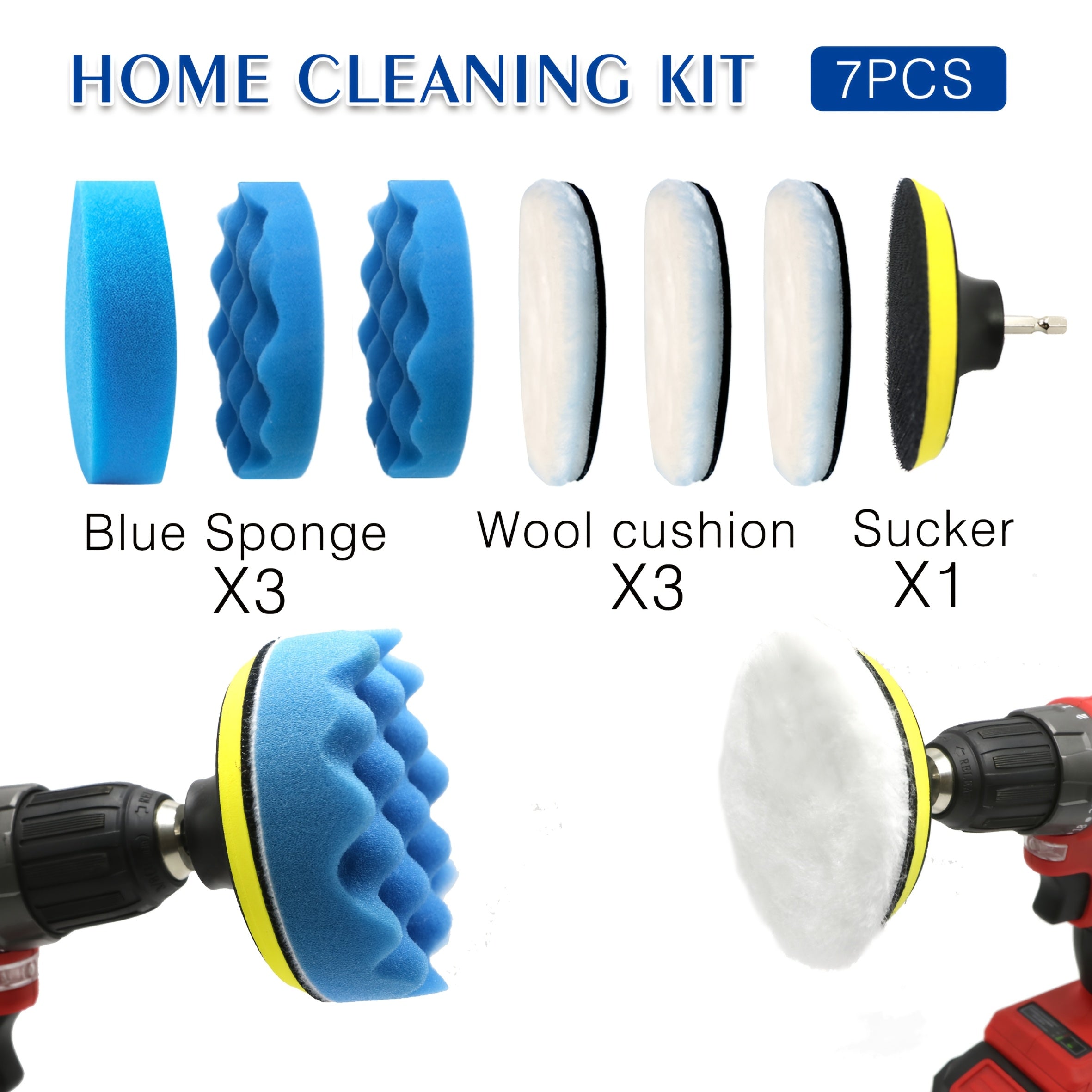 Car Polishing Sponge Pad Wool Cap Kit for Electric Drills and Polishing Machines