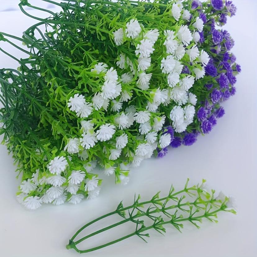 Flores artificiales 50 flores de gypsophila de plástico para decoración, simulando rosas hechas a mano