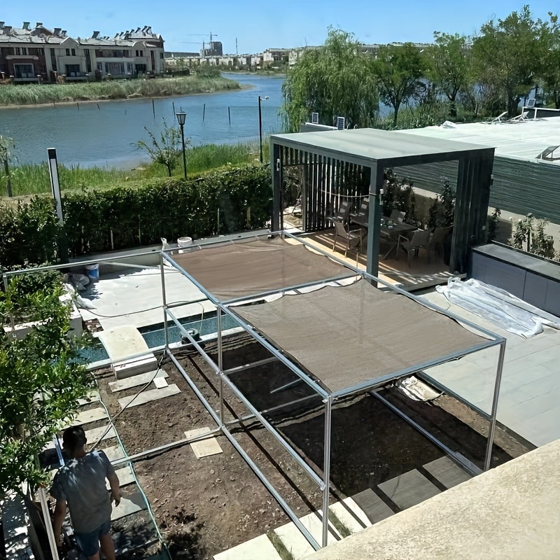 Outdoor UV Protected Privacy Screen Fence with Grommets Brown 81-90% Shade