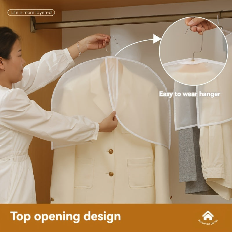 Set of 5 Polyester Garment Covers with Dust Protection for Closet Storage