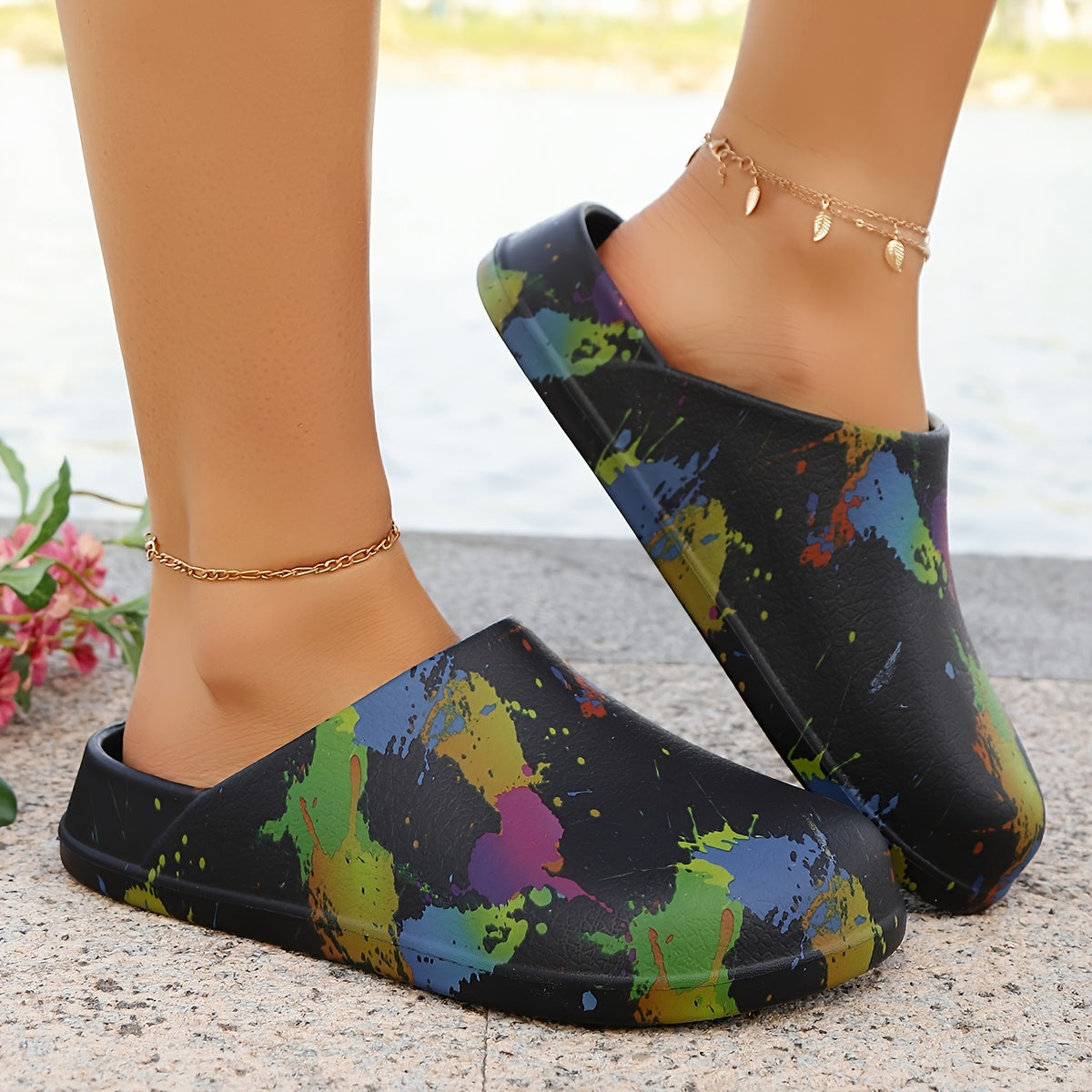 Women's Colorful Camo Print EVA Clogs Lightweight Non-Slip Sandals