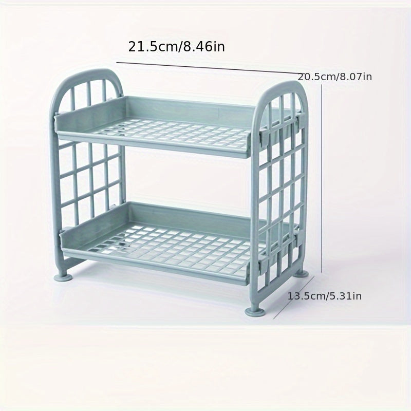 Carro organizador de plástico para cocina y baño, almacenamiento compacto, estante de utilidad sin taladro