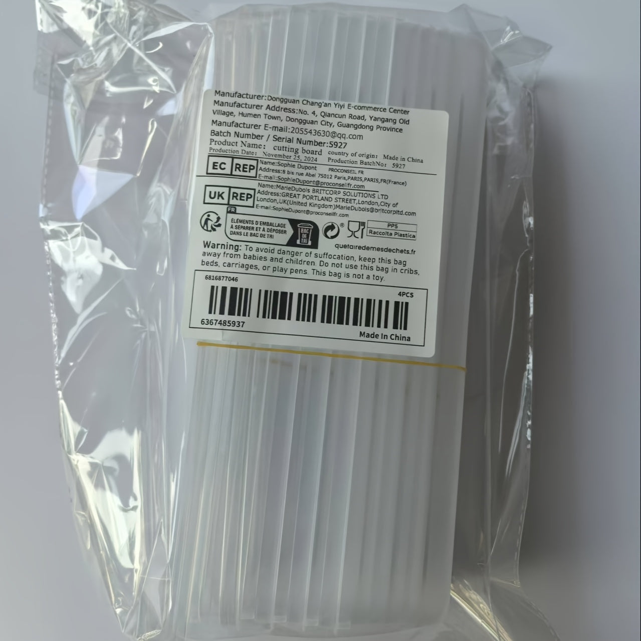 Juego de 4 recipientes de plástico sin BPA con tapas para la organización en el nevera