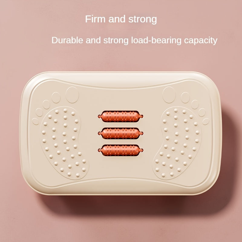 Adjustable Under-Desk Footrest Stool with Massage Surface Non-Slip Bottom in White Black Pink