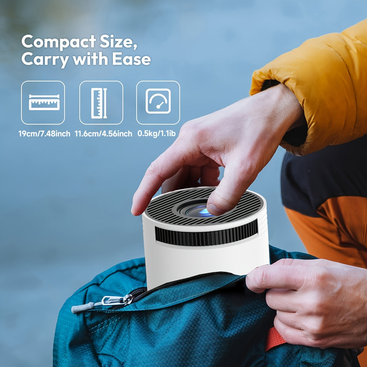 Mini Portable Projector Ultra HD Brightness 180° Rotatable WiFi Home Theater