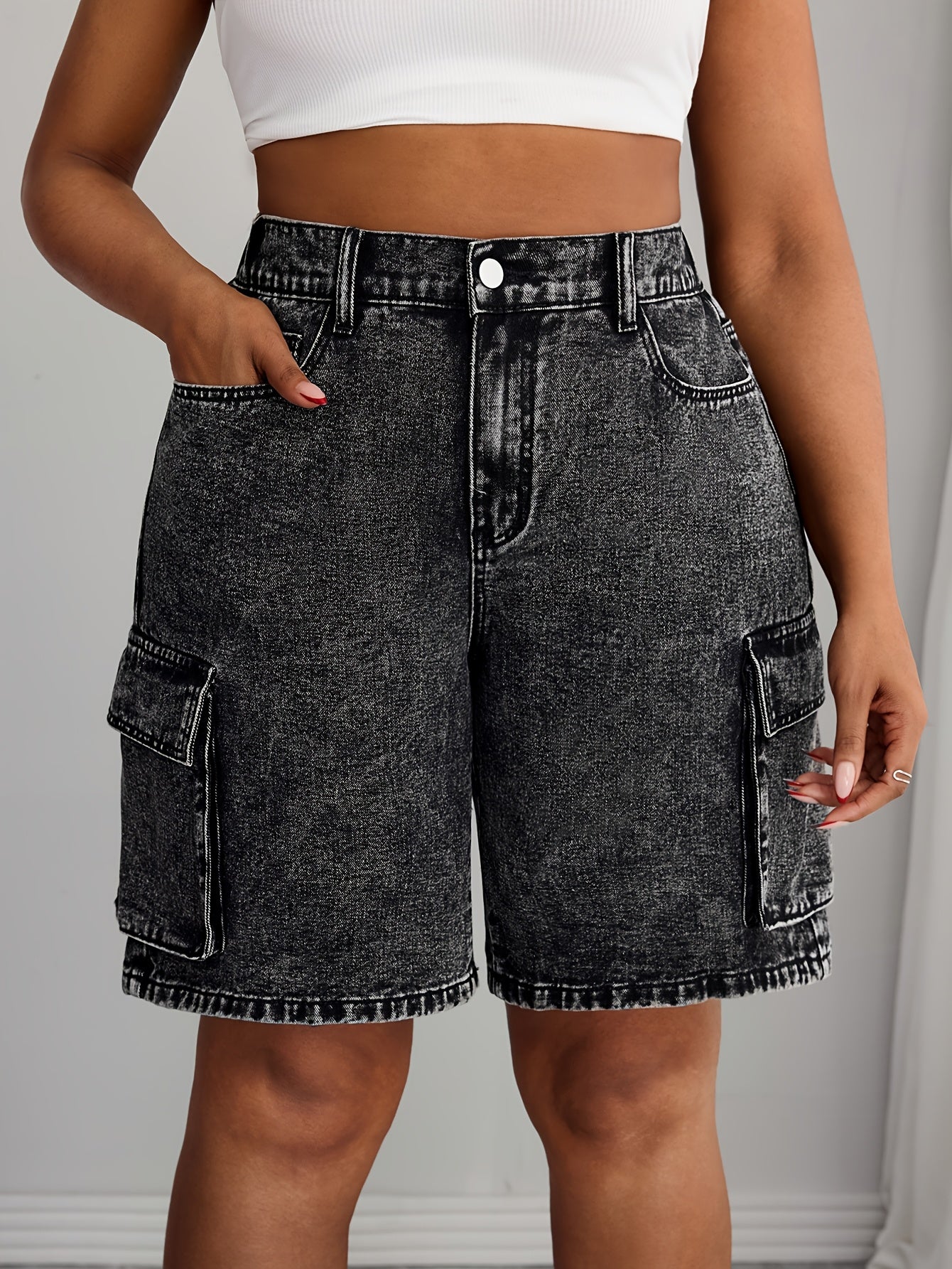 Women's Denim Shorts Gray Casual Summer Wear