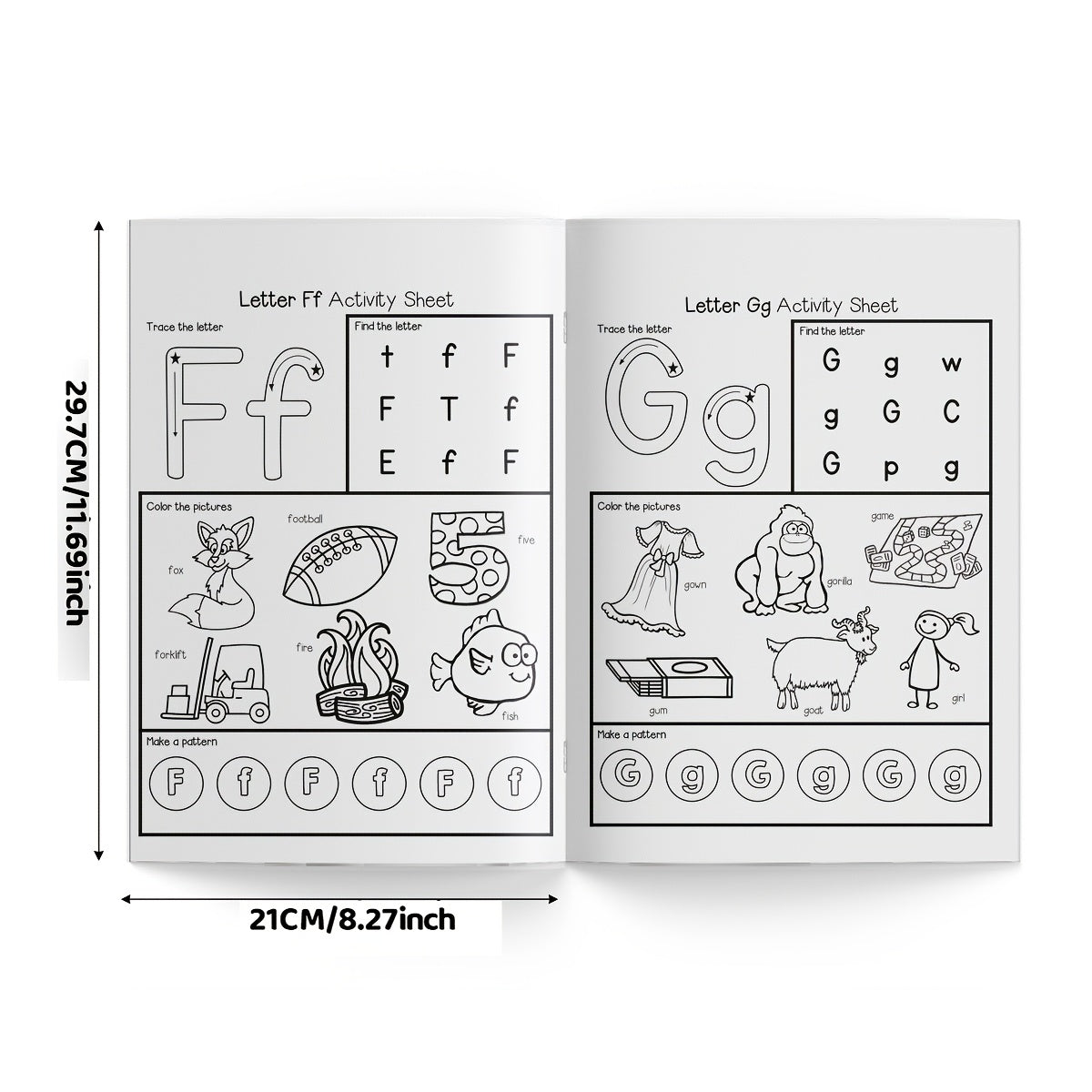 Libro de práctica de palabras del alfabeto interactivo para niños, libro de actividades educativas
