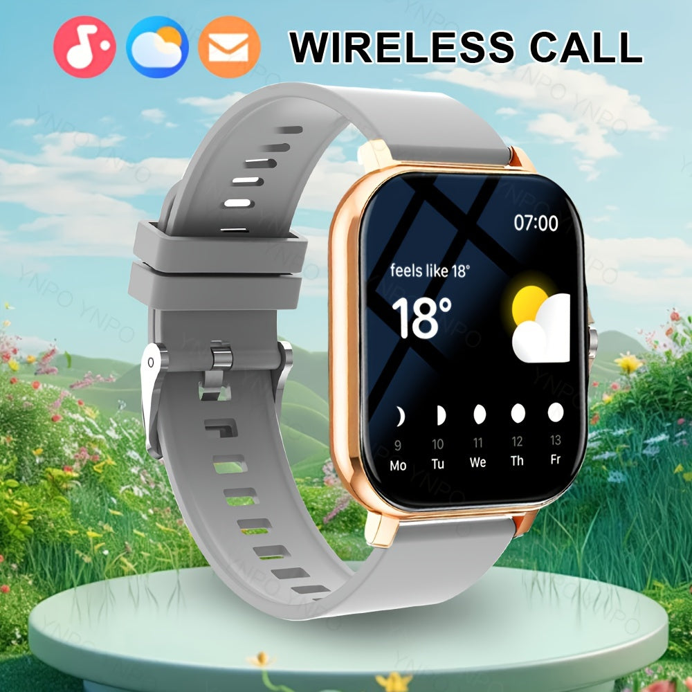 Smartwatch for Men and Women Wireless Calling Sports Modes Camera Control Message Notifications Ultra Thin Borderless Design Compatible with Android and iPhone