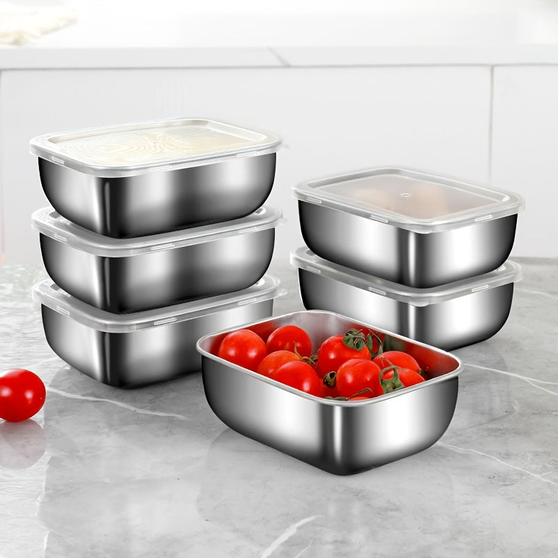 Set of 4 Stainless Steel Food Storage Containers with Lids for Meal Prep and Lunch
