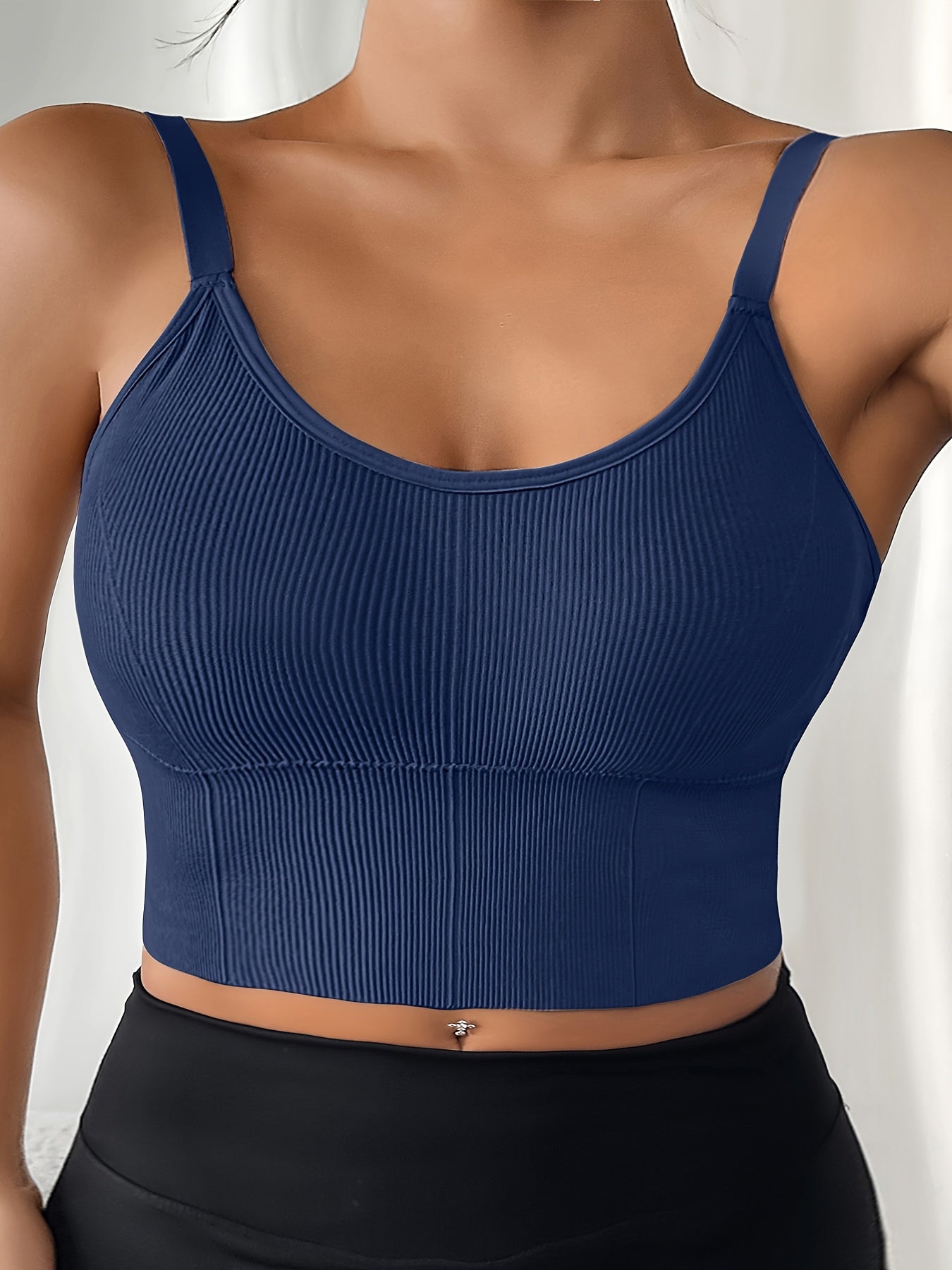 Plus Size Sports Bra High Elasticity Removable Pads Backless Yoga Running