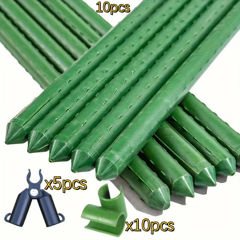 25-Piece Plastic Steel Garden Trellises Set 90cm High Support for Vegetables and Plants