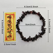 Natural Gemstone Bracelet Set with Lucky Feng Shui Protection Stickers and Reflective Facets