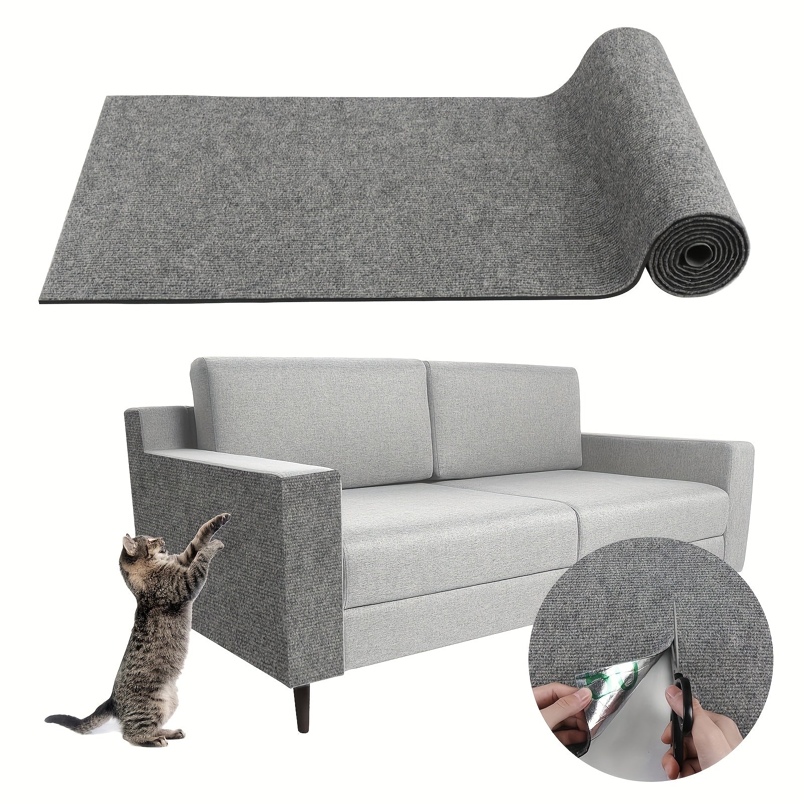 Self-Adhesive Cat Climbing and Scratching Mat with Scratching Board and Tree Stand